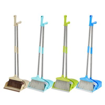 Broom and Dustpan/Broom Dustpan Soft Bristle Broom Thicken Household Sweep Floor Hand Brush and Dust Sweeper Handle Tool Floor Broom and Dustpan Combo (Color : White)