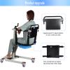 BNDDUP Patient Lift Wheelchair for Home, Transfer Chair, 275 Lbs (with Bedpan), White, Black, Metal, Heavy-duty view 3