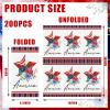 200 Pcs 4th of July Napkins Patriotic Guest Napkins Disposable Paper 2 Ply America Cocktail Hand Towel for Election Veterans Day Independence Day USA Party(Floral Star) view 3