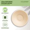[1000 Count]Sugarfiber by Harvest 22oz Round Compostable Bowls PFAS Free with PLA coating, Heavy-Duty Eco-Friendly Disposable Bagasse Bowl, Sugarcane made plant fibers for Meal Prep view 3