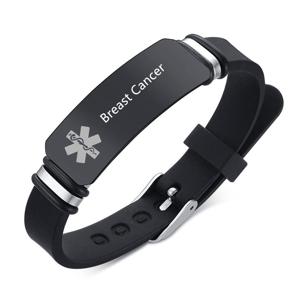 AMRECH Medical Alert Bracelets Narcolepsy for Men Women Adjustable Silicone Medical ID Wristband Emergency Identification Bracelet,with Medical Card