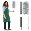 Dust Cleaning Kit with 67 in Handle Cloth Dust Cleaner Tool with 2 Replaceable Duster Head Cloth Washable Microfiber Duster Flexible Hand Cleaning Duster Tool Reusable for Cleaning Ceilings Fans Home view 1