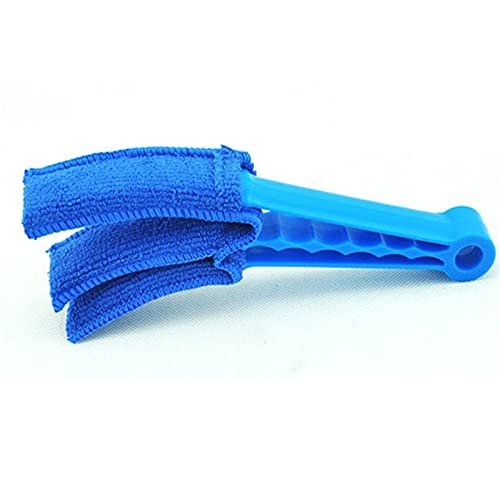 HUFFA 2pcs Microfiber Removable Washable Cleaning Brush Clip Household Duster Window Leaves Blinds Cleaner Brushes Tool (Color : Blue)