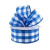 Buffalo Plaid Blue and White Wired Ribbon, Gift Wrap, Make Crafts, Size 2.5' x 50 Feet view 1
