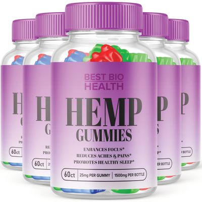(5 Pack) Best Bio Health Gummies - Official Formula - Best Bio Health Gummy S, Best Bio Health Gummie, Extra Strength, 25mg Per Gummy, 1500mg Per Bottle, Assorted Flavors Great Taste (300 Gummies)