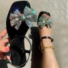 CsgrFagr Women's Running Shoes Women Shoes Fashion Bright Diamond Bowknot Bright Diamond Sandals Flash Diamond One (Black, 8.5) view 2