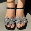 CsgrFagr Women's Running Shoes Women Shoes Fashion Bright Diamond Bowknot Bright Diamond Sandals Flash Diamond One (Black, 8.5) view 3