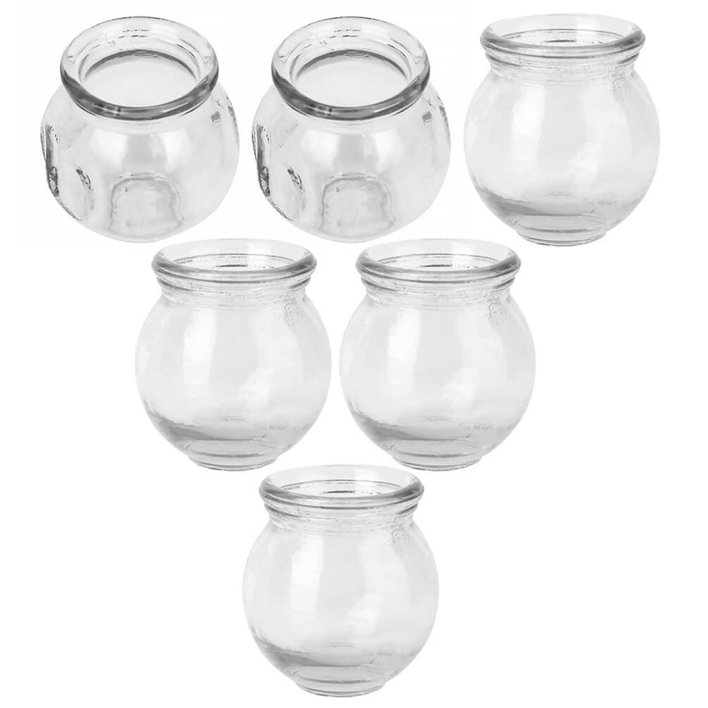FOMIYES 6Pcs Glass Cupping Chinese Body Massage Tool Back Massage Cupping Muscle Tissue Cup Jars China Vacuum