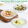 Paper Bowls 20 oz Heavy Duty, 100 Pack Disposable Soup Bowl, Eco-Friendly Bowls Made Of White Sugarcane Perfect For Salad, Ice Cream, Desserts, Biodegradable Compostable Bowls view 3