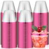Lounsweer 100 Pcs 9oz Rimmed Plastic Cups Valentine's Clear Cocktail Cups Heavy Duty Wine Glasses for Valentine's Day Birthday Bridal Shower Baby Shower Wedding Holiday Celebrations(Hot Pink) view 1