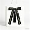 Meseey 10 Yards Graduation Ribbon Congrats Grad Black and Gold Grosgrain Ribbon Use for Gift Wrapping,Graduation Party Decoration (Black-Grad) view 3
