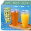 Giwrmu 32oz 50 Count Clear Plastic Cups with Lids, Disposable Iced Coffee Cups with Lids, Clear PET Plastic Drinking Cup for Iced Coffee, Milkshakes and Smoothies view 3