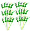 Healeved Cactus Straws 24 Pack Plastic Green Silly Straws for Friendsmas Party Birthday Beach Drinkware view 1