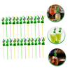 Healeved Cactus Straws 24 Pack Plastic Green Silly Straws for Friendsmas Party Birthday Beach Drinkware view 2