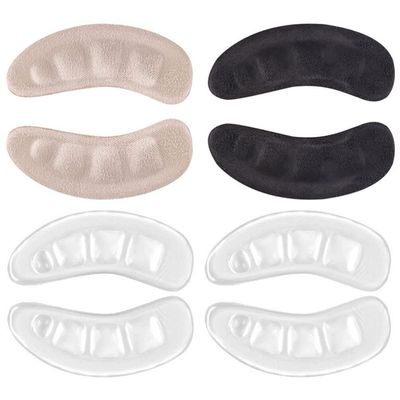 4pairs Transparent Gel Heel Pads for High Heels Comfortable - Inserts Breathable Cushions for Loose Footwear for Sandals and Sneakers
