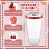 Norme 50 Pcs 16 oz Valentine's Day Red Plastic Cups Rimmed Disposable Cups Heavy Duty Plastic Glasses Clear Drinking Cup Wine Glasses for Parties Old Fashioned Tumblers for Coffee Wedding Wine view 2