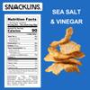 SNACKLINS Plant Based Crisps SEA SALT & VINEGAR - Gluten Free, Grain Free, 100% Kosher, Vegan Healthy Snacks, Crunchy Puffed Snack, Only 100 Calories Per Bag - .9oz Bag (Case of 6) view 3