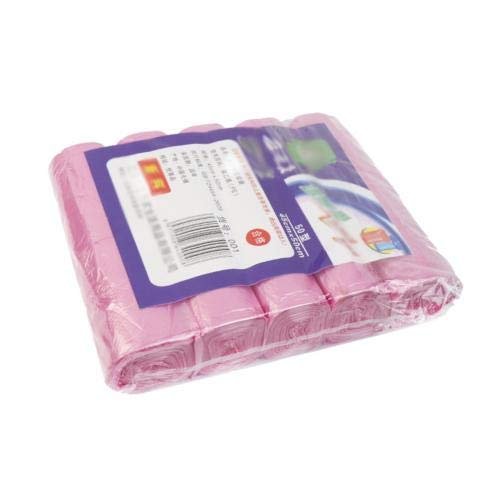 5 Rolls 100Pcs Household Disposable Trash Pouch Kitchen Storage Garbage Bags Cleaning Waste Bag Plastic Bag (Color : pink)
