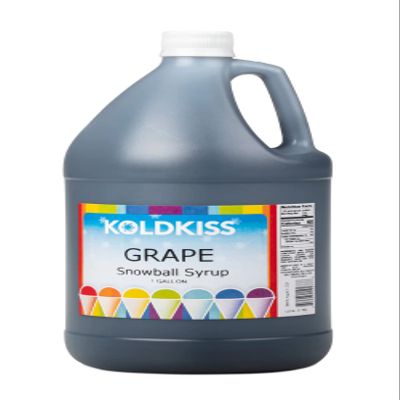 Koldkiss Shaved Ice and Snow Cone Flavored Syrups - One Gallon, 64 Snow cones Per Bottle - Grape Flavor