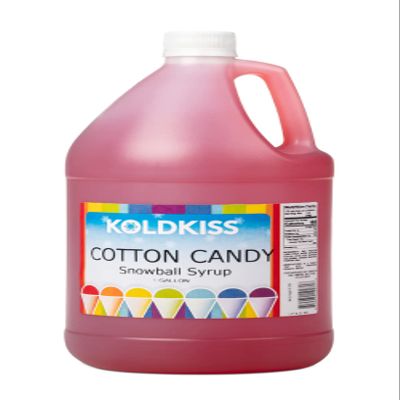 Koldkiss Shaved Ice and Snow Cone Flavored Syrups - One Gallon, 64 Snow cones Per Bottle - Cotton Candy Flavor