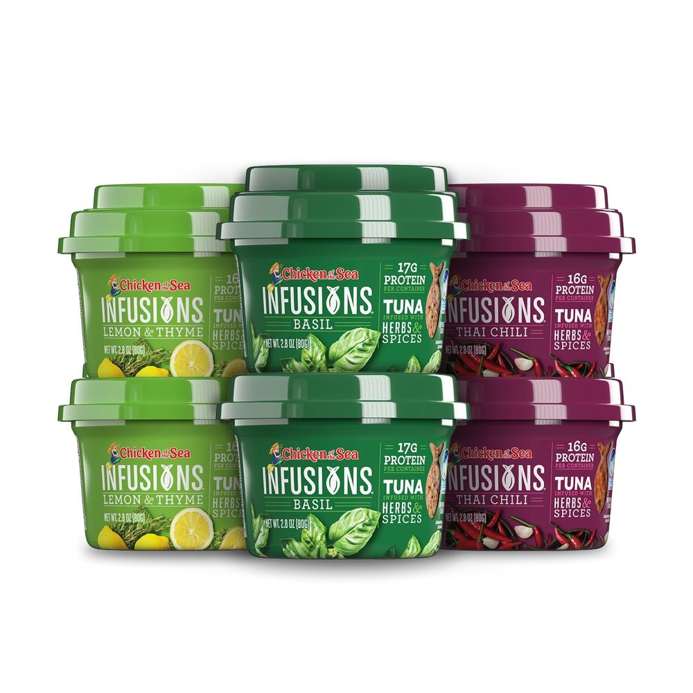 Chicken of the Sea Infusions Tuna, 2.8 Ounce Cups (Pack of 6), 3 Flavor Variety Pack, Wild Caught Tuna