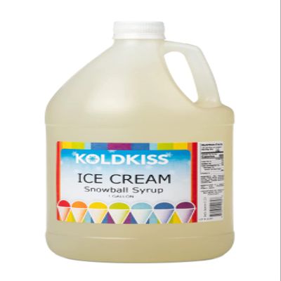 Koldkiss Shaved Ice and Snow Cone Flavored Syrups - One Gallon, 64 Snow cones Per Bottle - Ice Cream Flavor