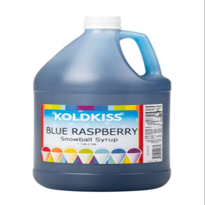 Koldkiss Shaved Ice and Snow Cone Flavored Syrups - One Gallon, 64 Snow cones Per Bottle - Blue Raspberry Flavor