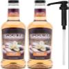 Upouria Salted Vanilla Syrup Flavoring, 100% Vegan, Gluten-Free, Kosher, 750ml bottle (Pack of 2) with 1 Syrup Pump view 1