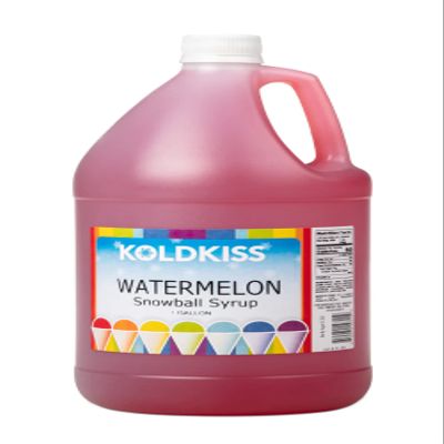 Koldkiss Shaved Ice and Snow Cone Flavored Syrups - One Gallon, 64 Snow cones Per Bottle - Watermelon Flavor