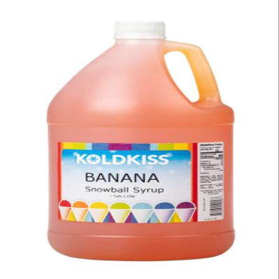 Koldkiss Shaved Ice and Snow Cone Flavored Syrups - One Gallon, 64 Snow cones Per Bottle -Banana Flavor