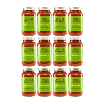 Ooma Tesoros Marinara Sauce, 26 Fl Oz (Case of 12) | Tomato Sauce Made with Fresh, Natural Ingredients, Non GMO, Vegetarian, Gluten Free, No Added Sugars or Preservatives
