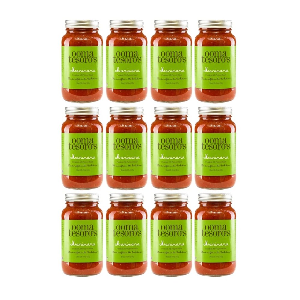 Ooma Tesoros Marinara Sauce, 26 Fl Oz (Case of 12) | Tomato Sauce Made with Fresh, Natural Ingredients, Non GMO, Vegetarian, Gluten Free, No Added Sugars or Preservatives