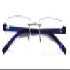 V.W.E. Lightweight Rimless Reading Glasses Metal with TR90 Temple - Rectangular Anti Blue Blocker Reader (Dark Blue, 1.50, multiplier_x) view 1