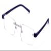 V.W.E. Lightweight Rimless Reading Glasses Metal with TR90 Temple - Rectangular Anti Blue Blocker Reader (Dark Blue, 1.50, multiplier_x) view 2