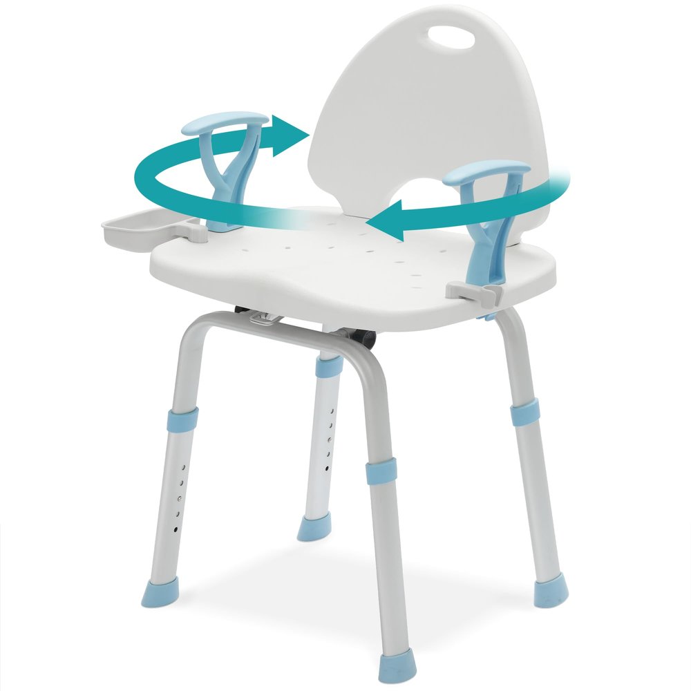 ELENKER Heavy Duty Swivel Shower Chair 450 lbs