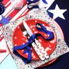 AnyDesign 80Pcs Firework Paper Napkins 6.5 x 6.5 Inch Patriotic Memorial Day Luncheon Napkin Disposable Red Blue Firework Dessert Dinner Hand Napkin for 4th of July Independence Day Supplies view 4