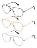 AMOMOMA 3-Pack Retro Aviator Reading Glasses for Men Women Trendy Square Blue Light Blocking Computer Readers Metal AM6092 Mix (+1.750 Magnification Strength) view 4