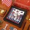 AnyDesign 80Pcs Patriotic Paper Napkins Disposable Red Blue Flowers Butterflies Stars Luncheon Paper 4th of July Dessert Dinner Hand Napkin for Independence Day Memorial Day Supplies, 6.5 x 6.5 Inch view 3