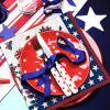 AnyDesign 80Pcs Patriotic Paper Napkins Disposable Red Blue Flowers Butterflies Stars Luncheon Paper 4th of July Dessert Dinner Hand Napkin for Independence Day Memorial Day Supplies, 6.5 x 6.5 Inch view 4