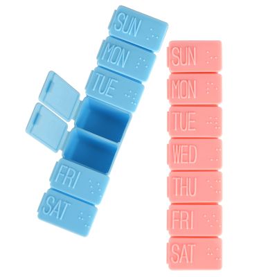 2Pack Weekly Pill Organizer,7 Days Pill Cases Travel Daily Pill Box Medicine Organizer Pill Box 7 Day Pill Organizer Weekly for Fish Oil, Calcium Tablets Supplements and Other Vitamin Pill (Pink+Blue)