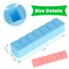 2Pack Weekly Pill Organizer,7 Days Pill Cases Travel Daily Pill Box Medicine Organizer Pill Box 7 Day Pill Organizer Weekly for Fish Oil, Calcium Tablets Supplements and Other Vitamin Pill (Pink+Blue) view 2