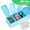 2Pack Weekly Pill Organizer,7 Days Pill Cases Travel Daily Pill Box Medicine Organizer Pill Box 7 Day Pill Organizer Weekly for Fish Oil, Calcium Tablets Supplements and Other Vitamin Pill (Pink+Blue) view 3