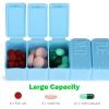 2Pack Weekly Pill Organizer,7 Days Pill Cases Travel Daily Pill Box Medicine Organizer Pill Box 7 Day Pill Organizer Weekly for Fish Oil, Calcium Tablets Supplements and Other Vitamin Pill (Pink+Blue) view 4