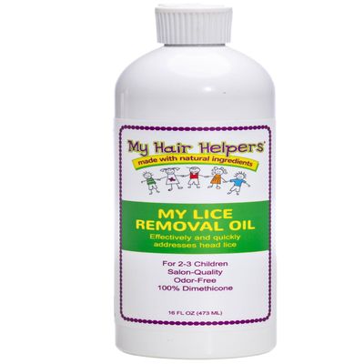 My Hair Helpers Dimethicone Oil for Louse Removal and Nits, Slows Down Head Lice, 16 fl Ounces, Works on 2-3 Kids