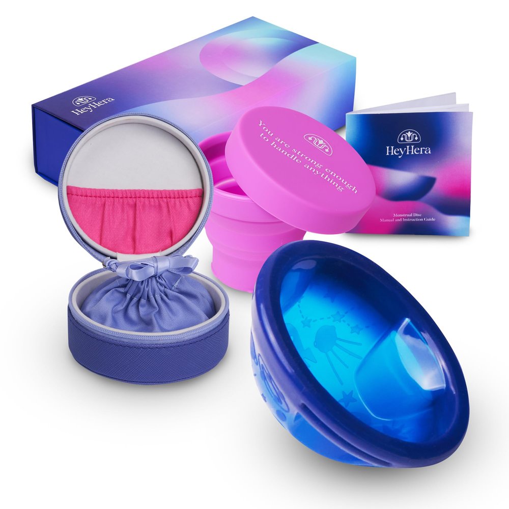 HeyHera Silicone Period Disc, Comfortable & Easy to Clean, Reusable Menstrual Disc (Regular)