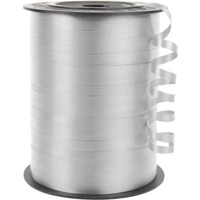 Quhora 500 Yards Silver Gray Curling Ribbon for Gift Wrapping, 1/5 inch Wide Balloon Ribbon String for Florist Flower, Crafts, Wreaths, Christmas, Birthday Party, Wedding