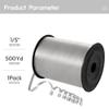 Quhora 500 Yards Silver Gray Curling Ribbon for Gift Wrapping, 1/5 inch Wide Balloon Ribbon String for Florist Flower, Crafts, Wreaths, Christmas, Birthday Party, Wedding view 2