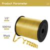 Quhora 500 Yards Champagne Gold Curling Ribbon for Gift Wrapping, 1/5 inch Wide Balloon Ribbon String for Florist Flower, Crafts, Wreaths, Christmas, Birthday Party, Wedding view 2