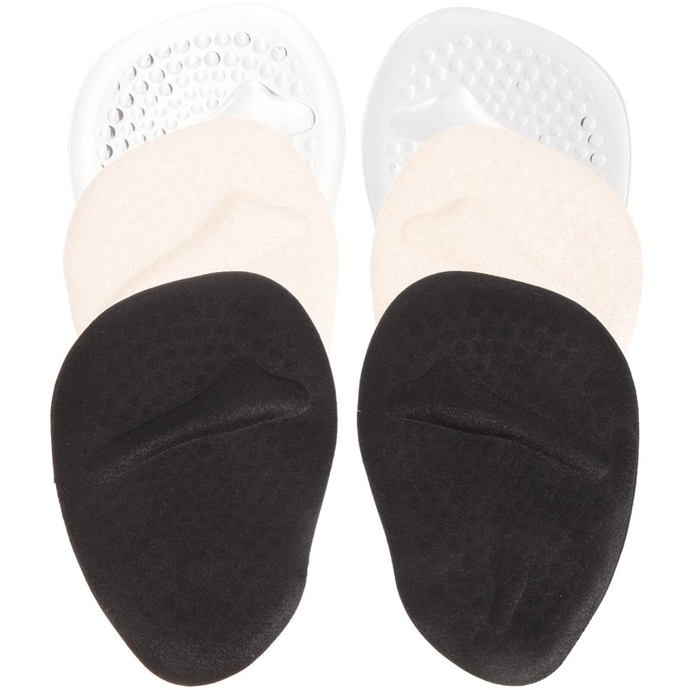 3pairs Metatarsal Pads for High Heels Forefoot Support Cushions Comfortable Gel Inserts to Reduce Foot Soreness for Shoes and Black Options