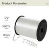 Quhora 500 Yards White Curling Ribbon for Gift Wrapping, 1/5 inch Wide Balloon Ribbon String for Florist Flower, Crafts, Wreaths, Christmas, Birthday Party, Wedding view 2
